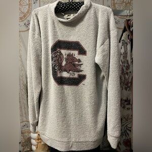 EUC Woolly Threads Carolina Gamecocks pullover sweatshirt marbled gray size Med